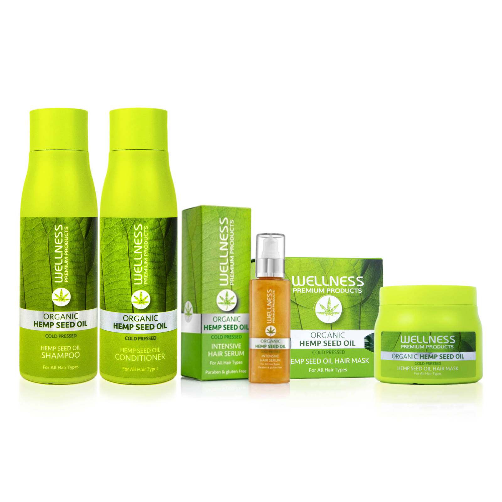 WELLNESS PREMIUM PRODUCTS intensive set (shampoo 500ml, conditioner 500ml,  serum 100ml, mask 500ml + 4 ampoules) | HAIR \ VALUE & GIFT SETS SETS |  
